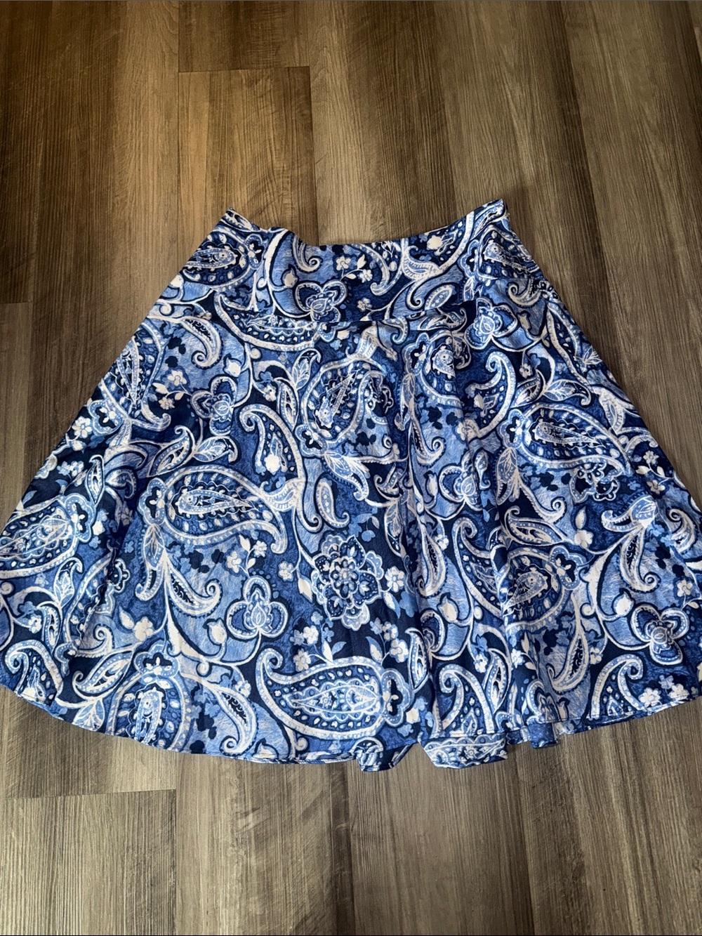 Lauren Ralph Lauren 10 blue paisley A-line skirt womens work wear business